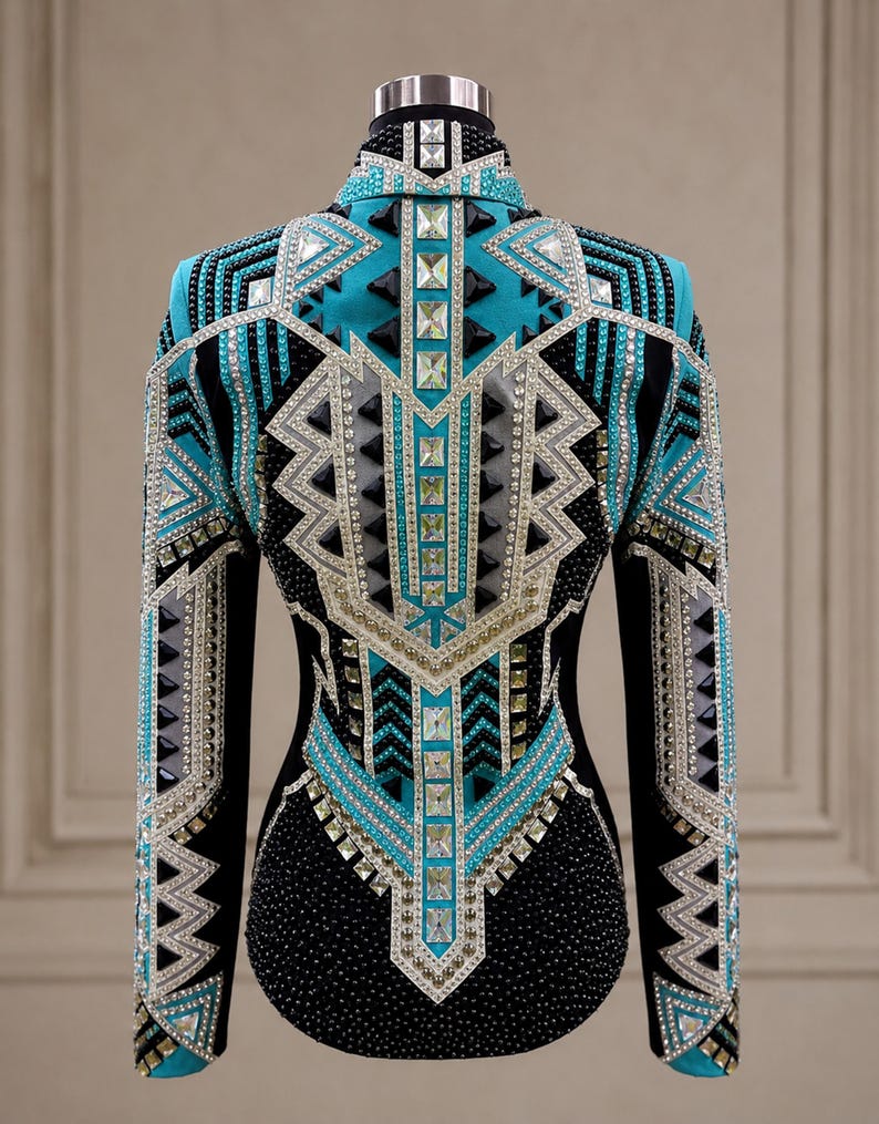 Custom Showmanship Jacket: Hand-Embellished Equestrian Rodeo Queen Apparel image 5