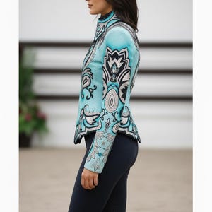Broderad strass-showmanship-jacka: Anpassad cowgirl-jacka för ridning bild 4