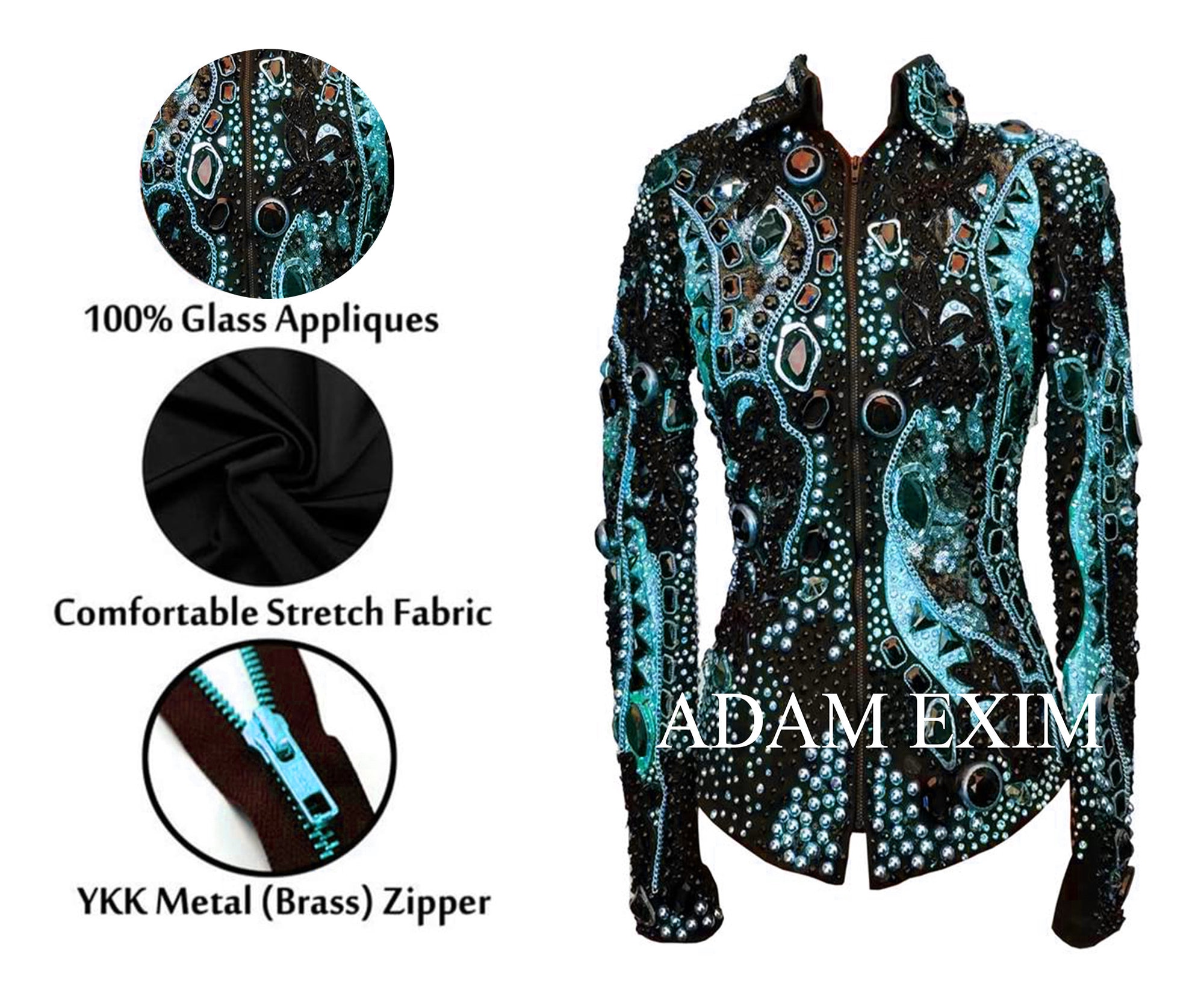 Women's Rhinestone Western Show Jacket: Custom Rodeo Queen Horsemanship ...