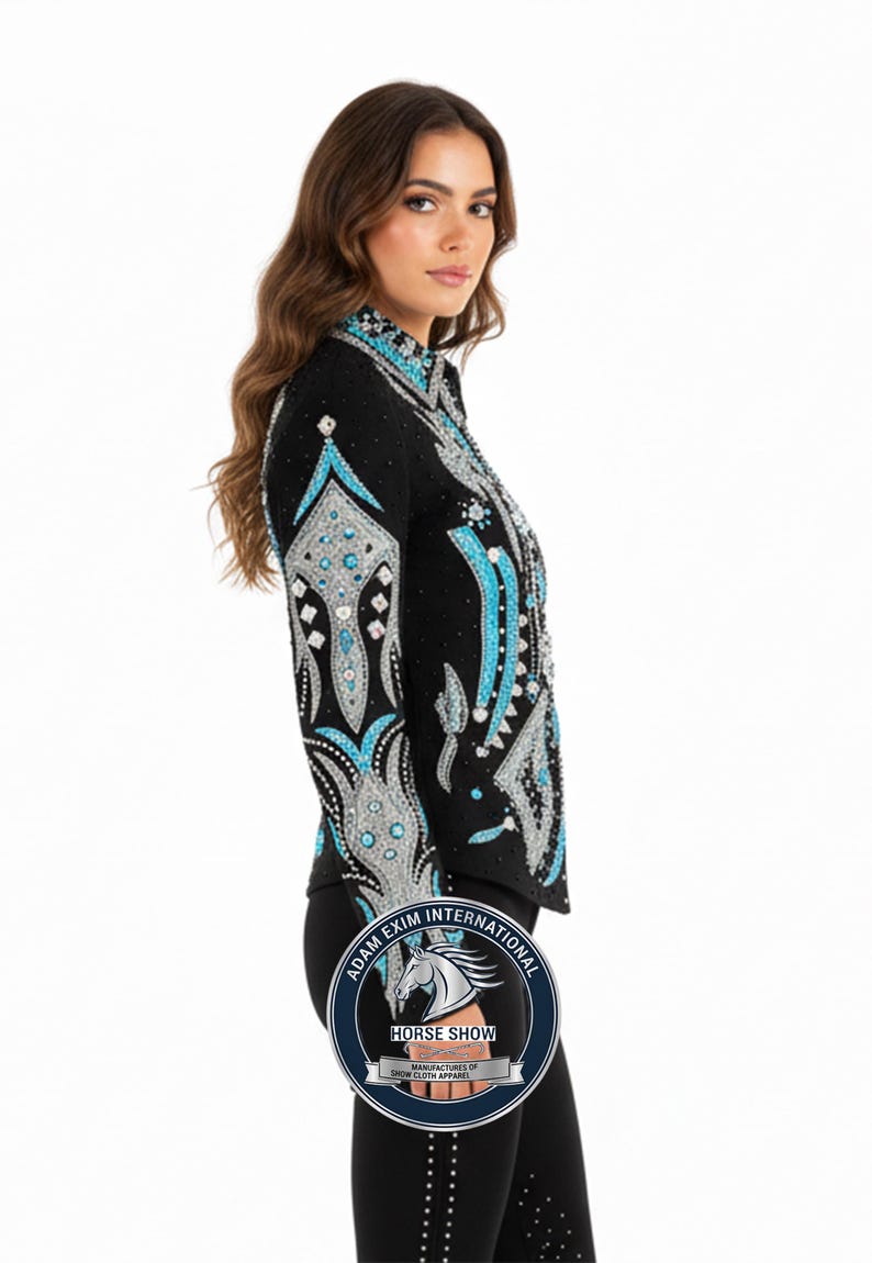 Western Custom Rodeo Queen, Showmanship, Horsemanship , Western Pleasure Show Shirt & Women Rail Jacket. image 3