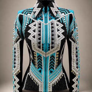Custom Showmanship Jacket: Hand-Embellished Equestrian Rodeo Queen Apparel image 2