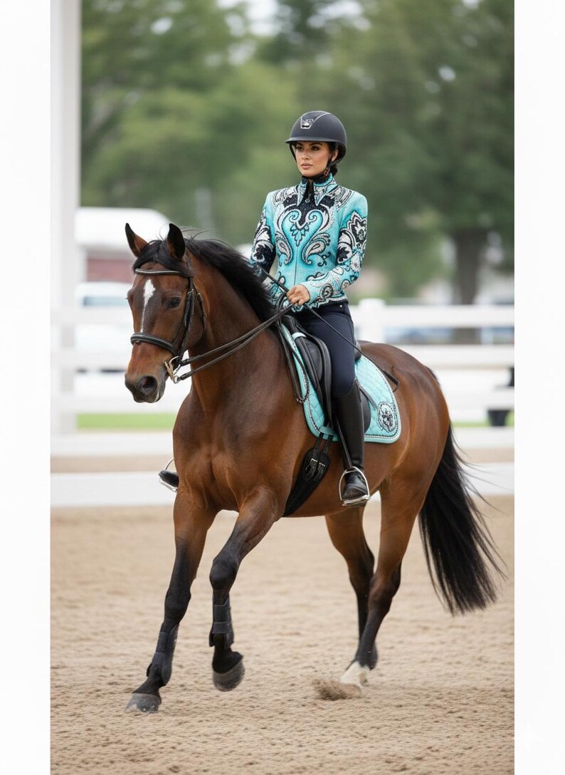 Broderad strass-showmanship-jacka: Anpassad cowgirl-jacka för ridning bild 5