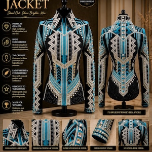 Custom Showmanship Jacket: Hand-Embellished Equestrian Rodeo Queen Apparel image 1