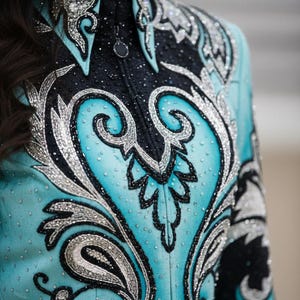 Broderad strass-showmanship-jacka: Anpassad cowgirl-jacka för ridning bild 2