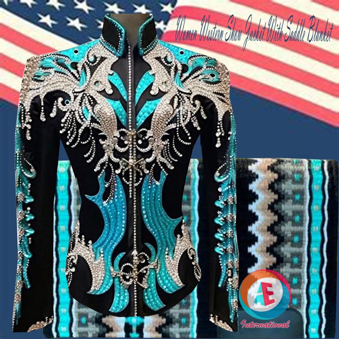 Turquoise Western Show Jacket: Custom Rodeo Queen Horsemanship Jacket ...