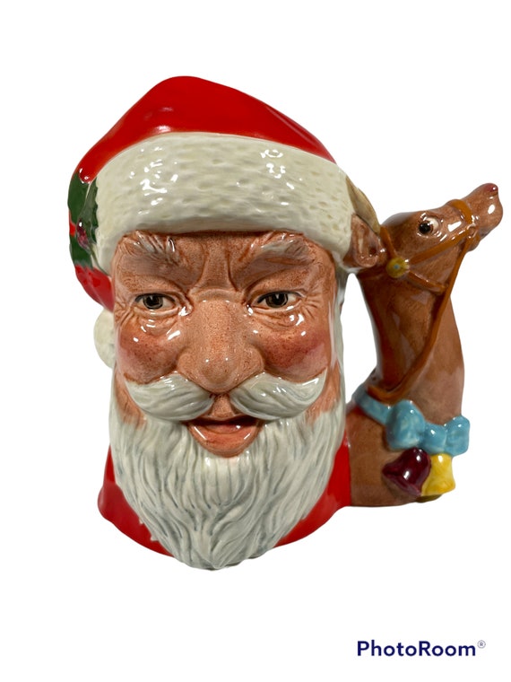 Royal Doulton Santa Claus Reindeer Handle Toby Jug Mug Large Etsy