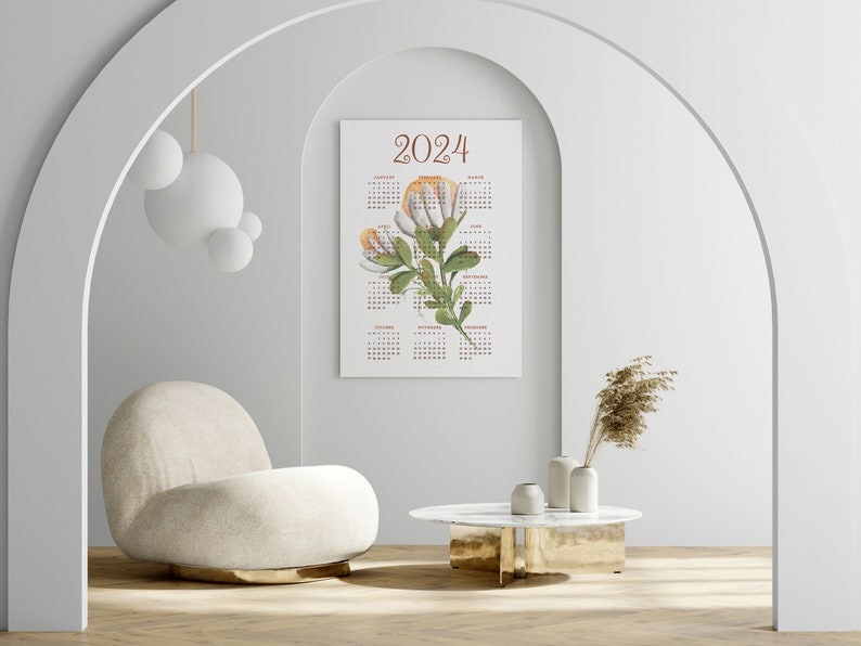 Printable Yearly Wall Calendar 2024 Large Wall Calendar 12 Etsy Australia