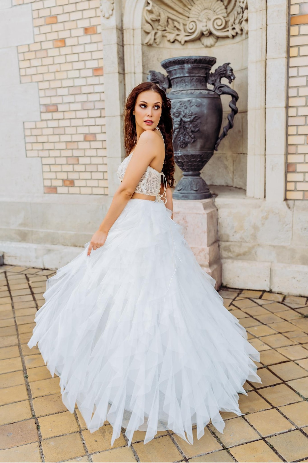 Two Pieces Wedding Gown Boho Wedding Dress Long Sleeves main image 0