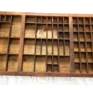 Antique Wood Letterpress/Typesetter Printers Drawer Shadow Box Trinket Display