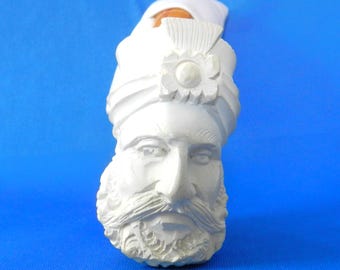 MEERSCHAUM Unsmoked Sultan Pipe Amber Stem