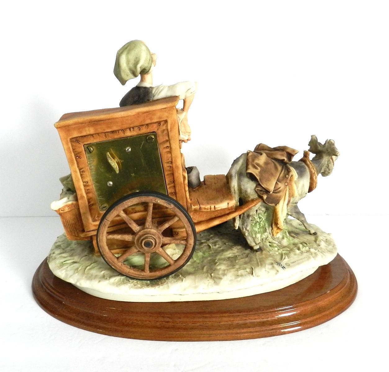 Capodimonte 陶器 置物 老人と犬と荷車 Rare Capodimonte by G. Armani 