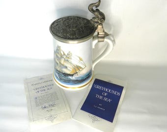 Greyhounds of the Sea" Franklin Beer Stein by Haviland Limoges ~ Clipper Ships