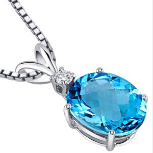 Swiss Blue Topaz Jewellery Pendant, Handmade Jewellery Pendant, December Birthstone, Topaz Zircon Pendant, 925 Sterling Silver, Gift For her