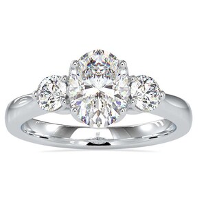 Moissanite Oval Cut Ring, 925 Sterling Silver Ring, Wedding Ring, Engagement Ring, Solitaire Ring, 3 Stone Ring, Gift For Her, 100% Good,