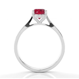 Ruby Jewellery  Ring, 925 Sterling Silver ring, Engagement Ring, Weddings Ring, Solitaire Rings, Handmade Jewelry, gift for her, Lab Ruby,