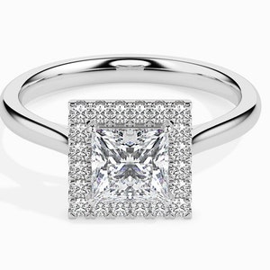 Moissanietring, prinsessenring, 925 sterlingzilveren ring, trouwring, verlovingsring, solitairering, handgemaakt cadeau voor Har,