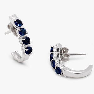 Diffusion Sapphire Stud Earrings, 925 Sterling Silver Stud Earrings, Gemstone Stud Earrings, September Birthstone Stud Earring, Gift For her