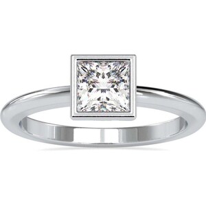 Moissanite Ring, Princess cut Ring, 925 Sterling Silver Ring, Solitaire Ring, Wedding Ring, Engagement Ring, Handmade Jewelry, Gift For Her,