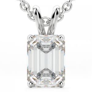 Moissanite Halskette, Smaragd Cut Anhänger, Moissanite Anhänger, Jubiläumsgeschenk, Brautjungfer Geschenk, Diamant Anhänger, Sterling Silber Halskette,