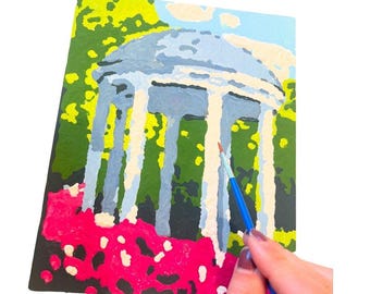Kit de pintura por números de Old Well: Manualidad de UNC Chapel Hill