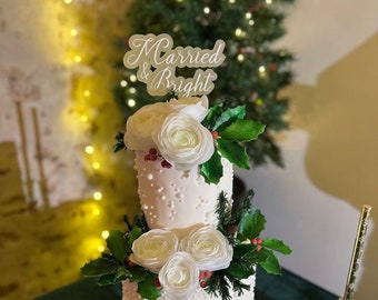 Topper cake en double plexi prénom mariage personnalisé