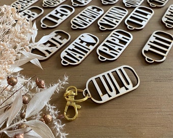 Porte-Clef prénom personnalisable en bois cadeau invité mariage