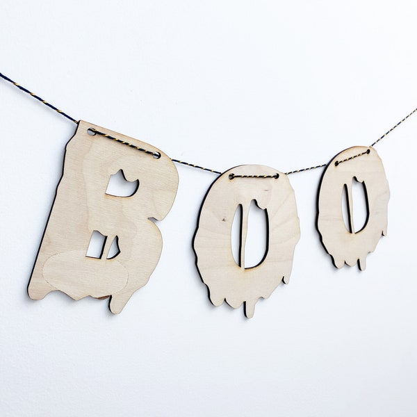 Guirlande lettre en bois pour la décoration Halloween personnalisable