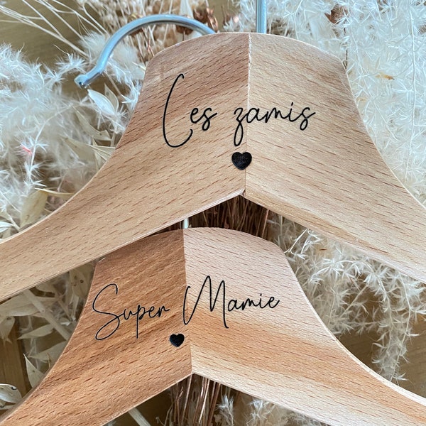 Cintre gravé calendrier de l'avent DIY personnalisable en bois pour noël