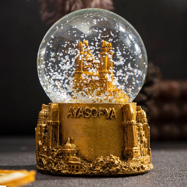 Unique Hagia Sophia Miniature Snow Globe - Istanbul/Turkey Travel Souvenir - Byzantine Architecture Keepsake - Turkish Souvenir Sphere
