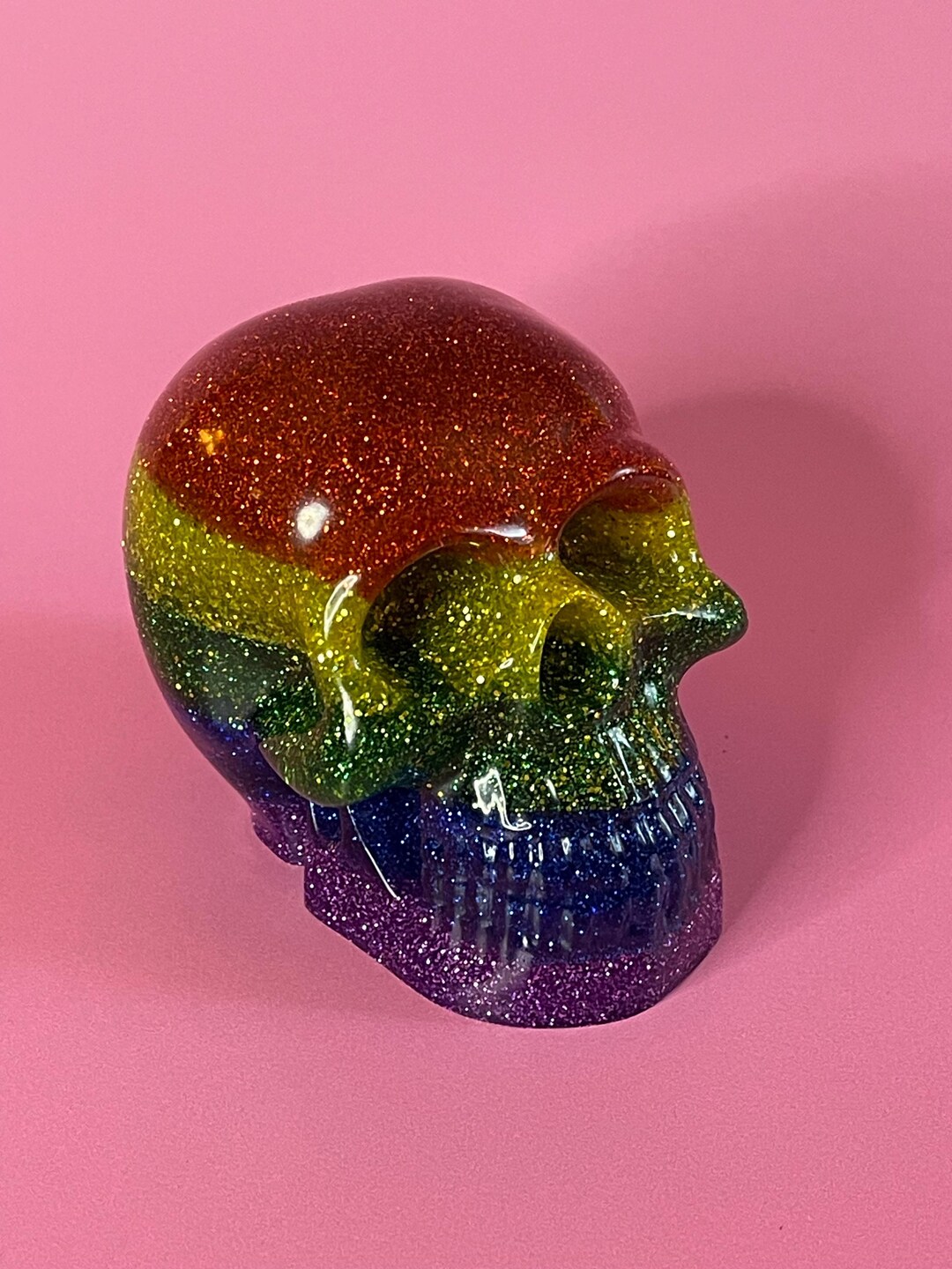 Horns Up Rocking Skull Ornament 17.5cm Resin Statue