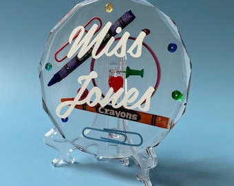 Resin Coaster containing stationary can be personalised