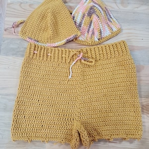 Patrón de pantalones cortos de crochet de cintura alta: Apto para principiantes (Patrón PDF)