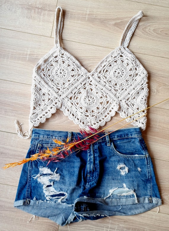 Crochet Easy Boho Tank Top Pattern in PDF File With Crochet