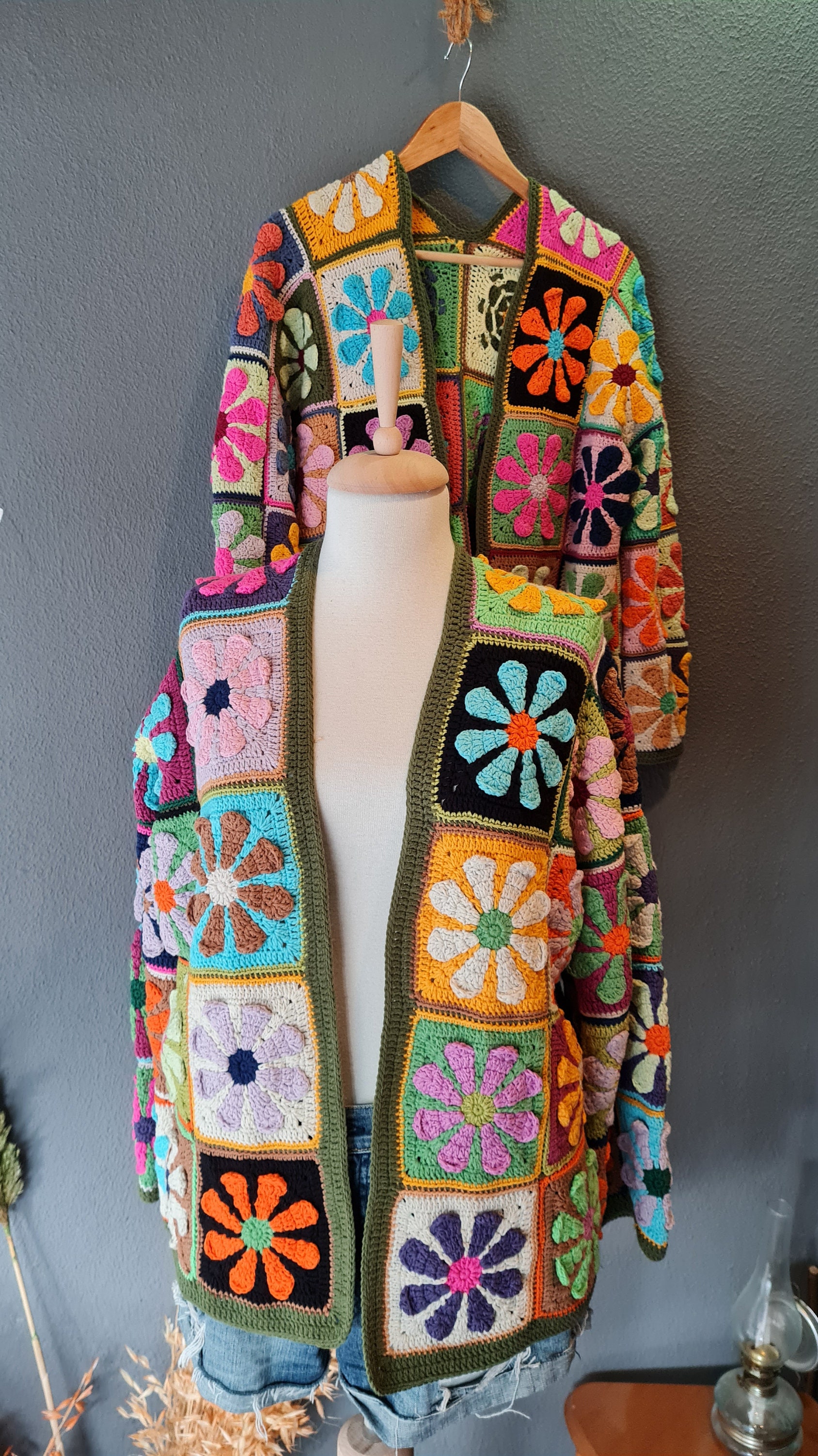 Cardigan Lungo Lavorato A Maglia Con Ricamo Floreale Per Donna - Morbido Cappotto Primaverile Con Scollo A V