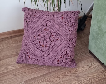 Chunky Crochet Pillow Pattern: Rose & Sunburst Motifs (PDF Pattern)