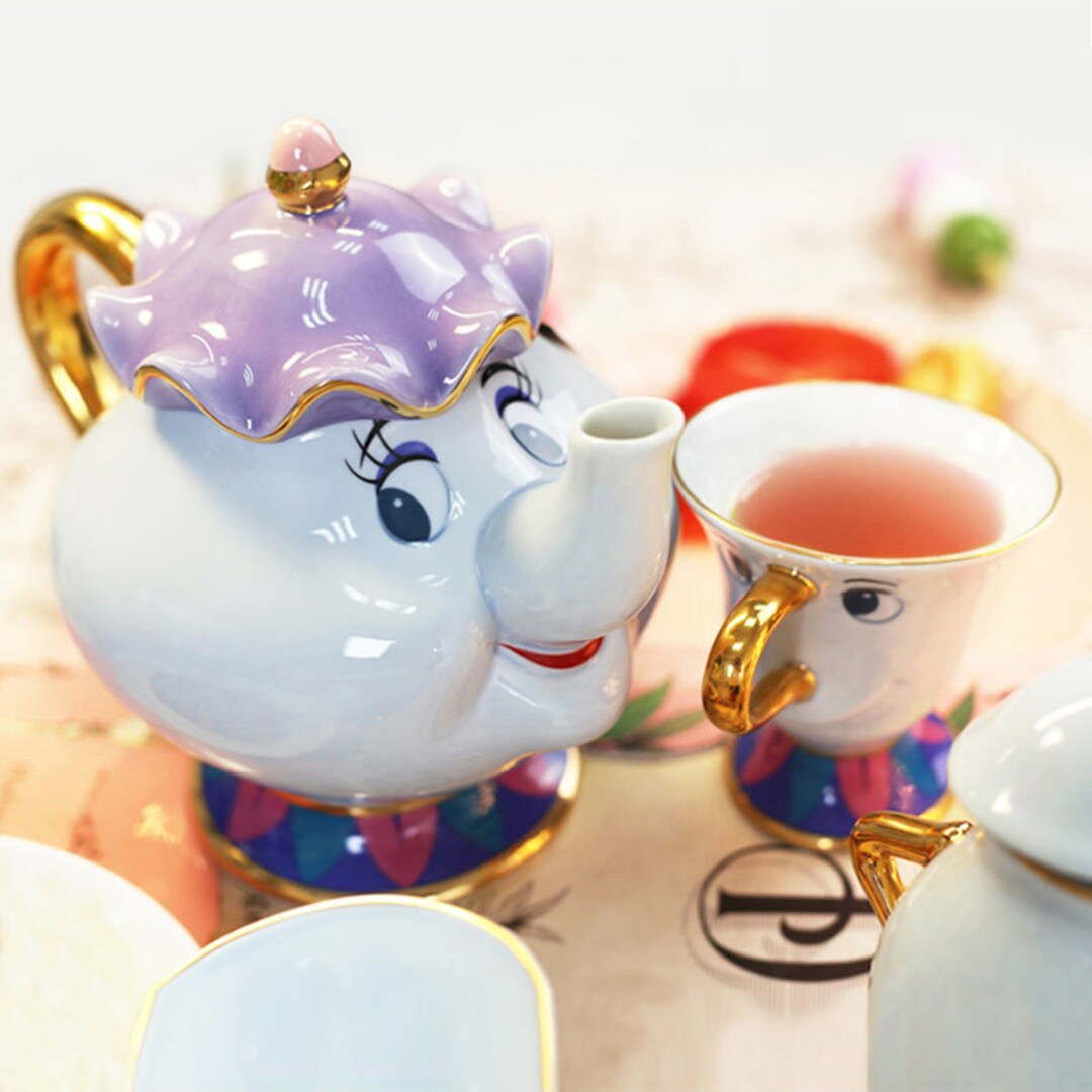 Tea and Coffee Set the Beauty and the Beast Teapot Mug Set Pot Cup One Set Lovely Gift Gift to Her Kid Idea Gift Tea Pot Disney Tea Set Etsy UK