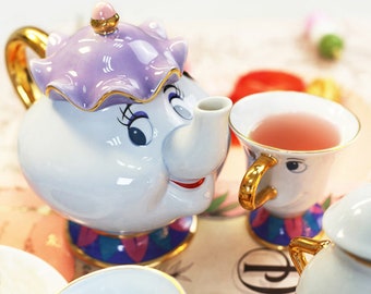 Tea and coffee set the Beauty And The Beast/ Teapot Mug set/ Pot Cup One Set/ Lovely Gift gift to her/ kid idea gift tea pot/ Disney tea set
