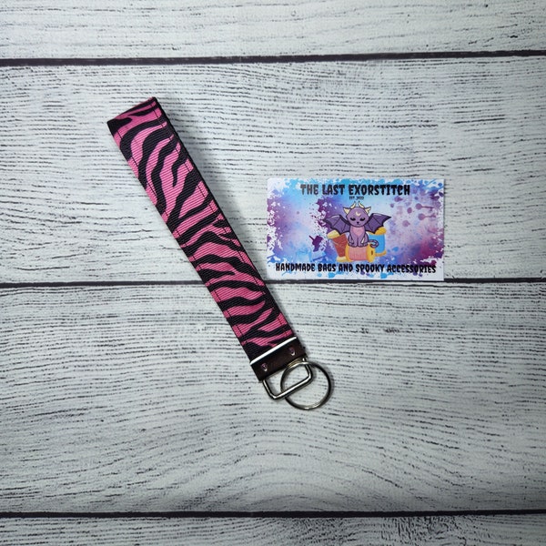 Pink Zebra - Keychain, Keyfob, Wristlet