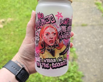 Scream 'In The Sequal' 16oz Glass Cup OR Stainless Steel Tumbler: Spooky Season Iced Coffee Horror Holiday Gift Travel Cup