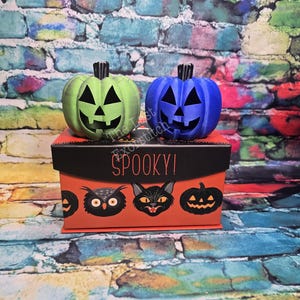 3D Printed Pumpkin Lantern - Comes With Mini Tea Light - Pick Your Color - Halloween,  Spooky, Gift, Seasonal Decor , Night Light