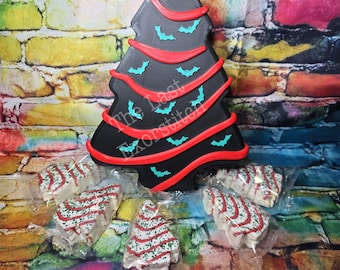 3D Printed Spooky Goth Christmas Tree Treat Box: Trinket Box Halloween Gift Spooky Season