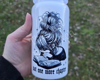 One More Chapter 16oz Stainless Steel Tumbler: Iced Coffee Fall Holiday Gift Travel Cup