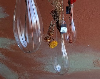 Glass hanging vases, 2 sizes, bulbous