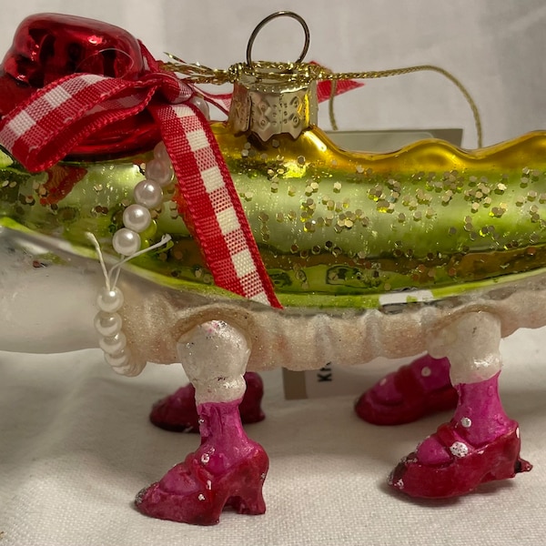 Christbaum Weihnachten Baumschmuck Krokodil Lady Kugel Glas Alligator