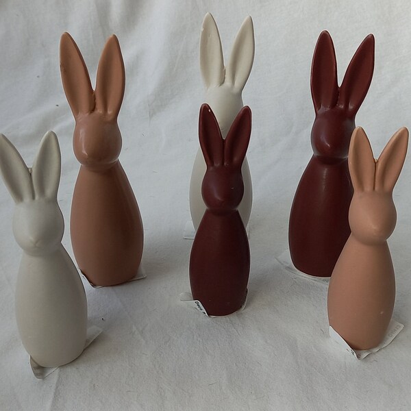 Hasenfamilie Hase stehend Deko Rose Bordeaux Pastell Skandi Shabby Ostern Frühling drei Farben, 2 Größen