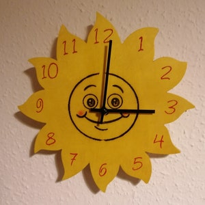 Wall clock sun, wall clock children's room