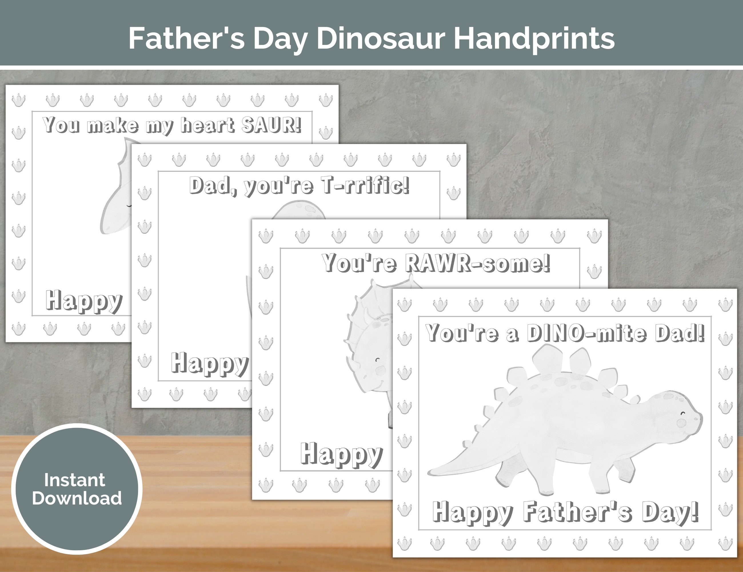 Father's Day Handprint Coloring Pages Printable Digital Download 4