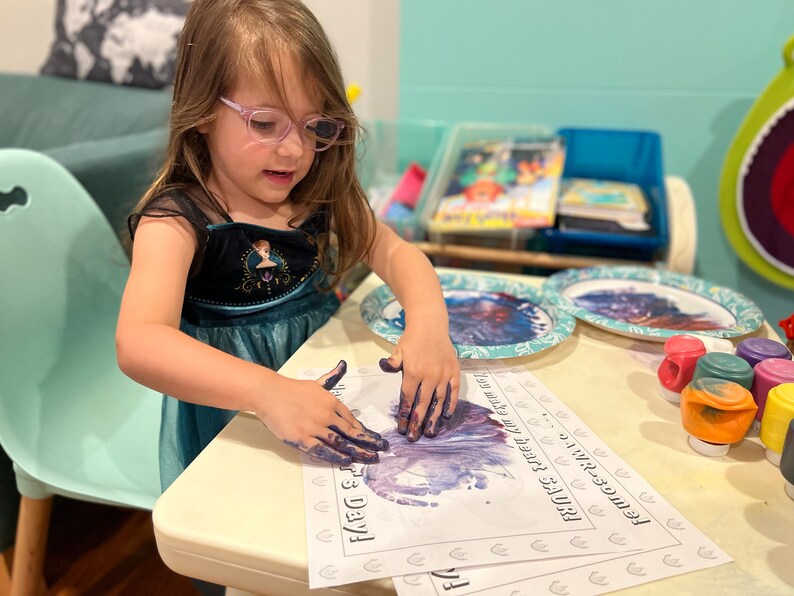 Father's Day Handprint Coloring Pages Printable Digital Download 4