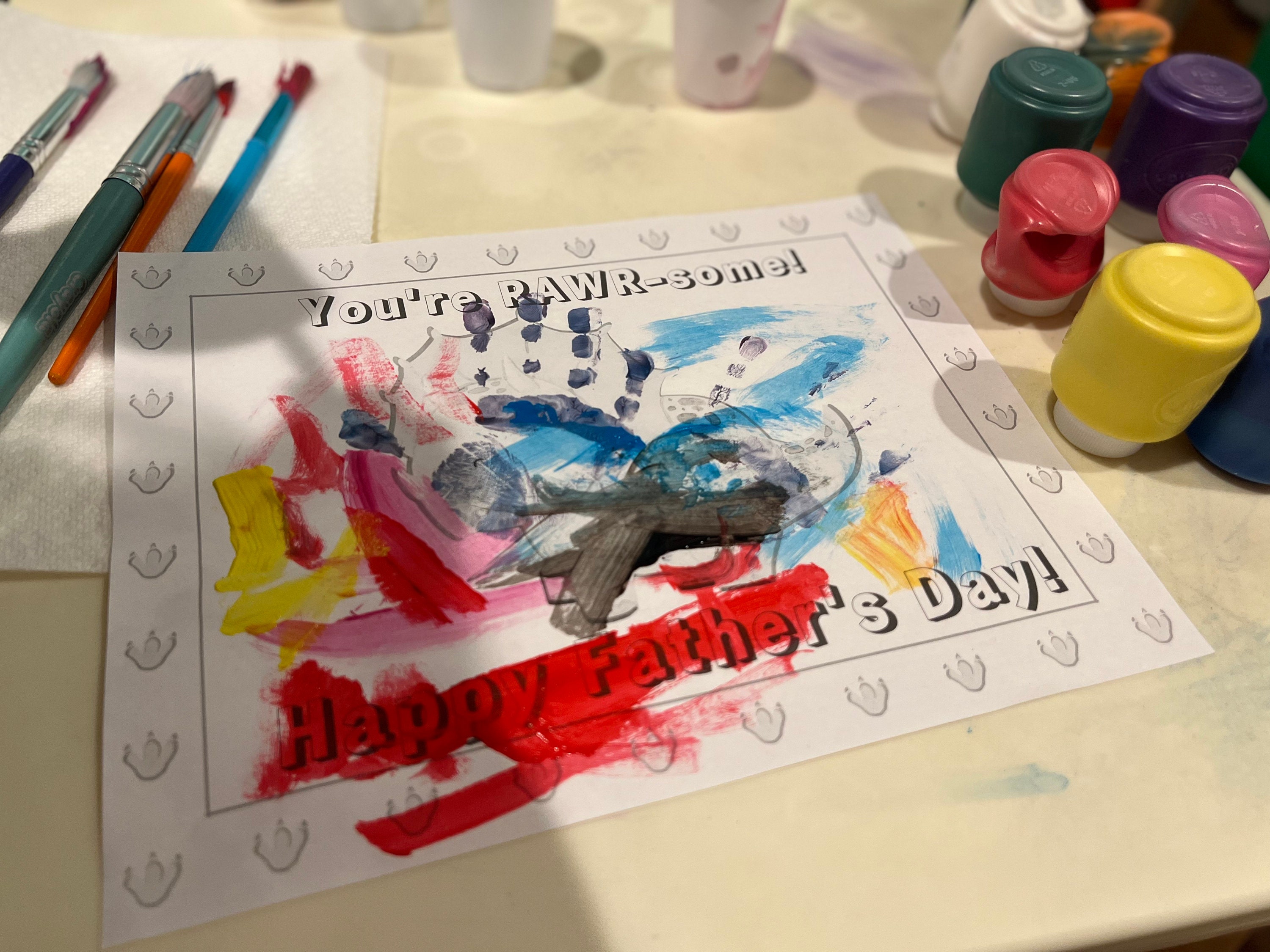 Father's Day Handprint Coloring Pages Printable Digital Download 4