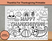 Thanksgiving Coloring Placemats ~ Printable Digital Download ~ 6 Designs ~ Standard and Legal Sizes